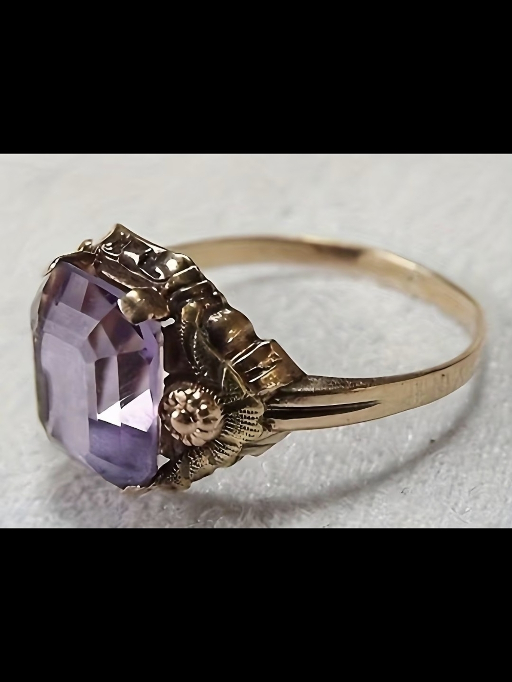 Antiqued Gold Vintage Old Stock Ring, Sz. 8